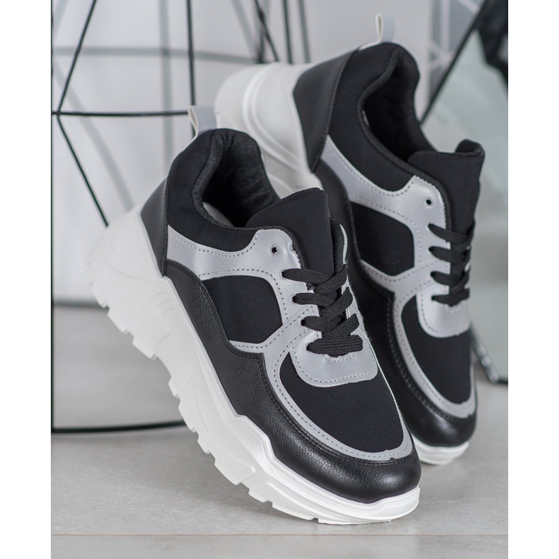 SHELOVET Klassische schwarze Turnschuhe 2