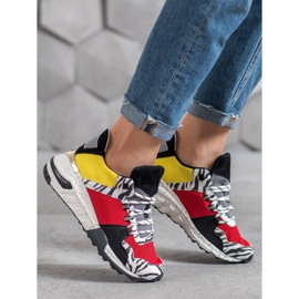 SHELOVET Sneakers auf der Zebra-Print-Plattform mehrfarbig 2