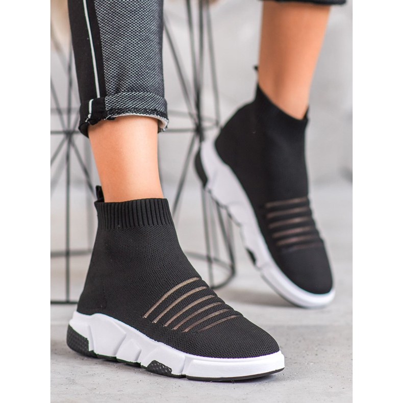 SHELOVET Slipper mit Mesh schwarz 1