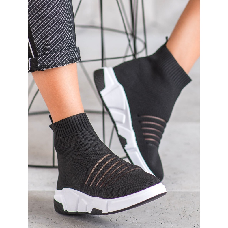 SHELOVET Slipper mit Mesh schwarz 2