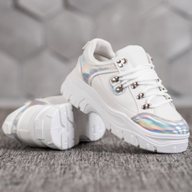 Weide Weiße Schuhe mit Holo-Effekt 1