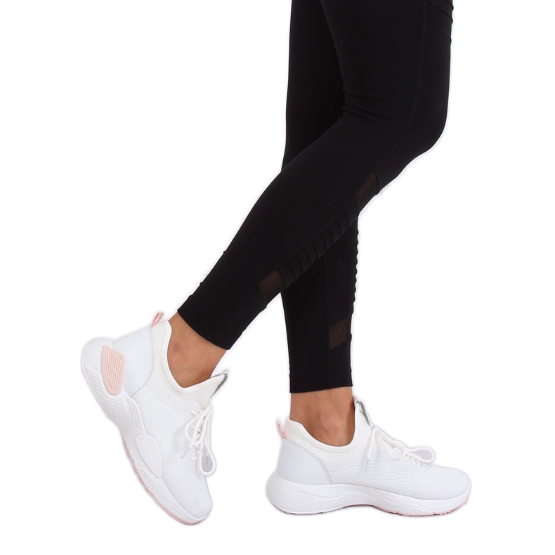 Weiße Mesh-Sportschuhe B0-547 Pink 1