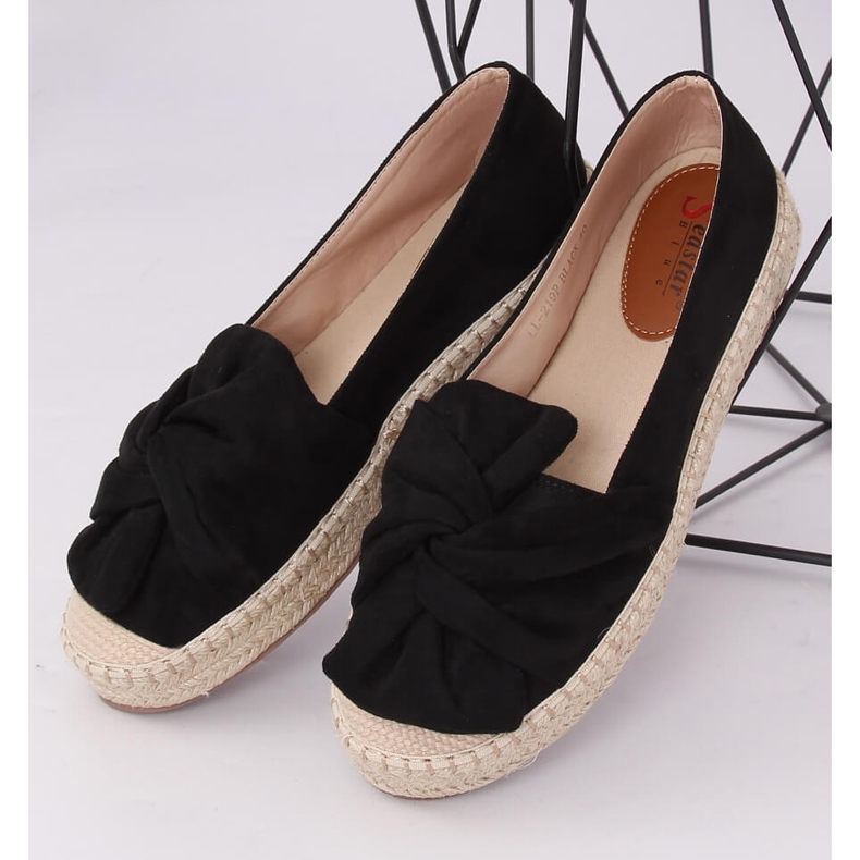 Schwarze Damen Espadrilles LL-219P Schwarz 1