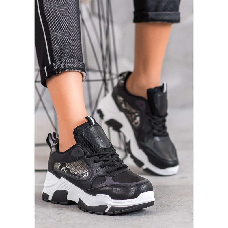 Bella Paris Turnschuhe aus Öko-Leder schwarz mehrfarbig 1