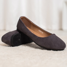 Diamantique Klassische Ballerinas aus Wildleder grau 2