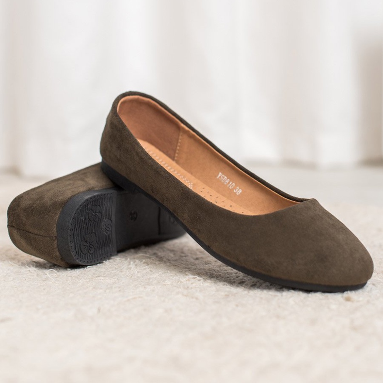 Diamantique Klassische Ballerinas aus Wildleder mehrfarbig grün 2