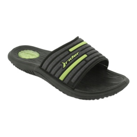 Herren Badeslipper Rider 82735 schwarz / grün grau 1
