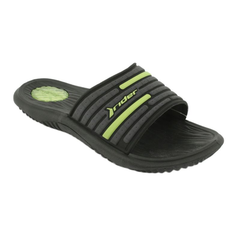 Herren Badeslipper Rider 82735 schwarz / grün grau 1