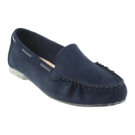 Damen Wildleder Loafer Sergio Leone 722 marineblau 1
