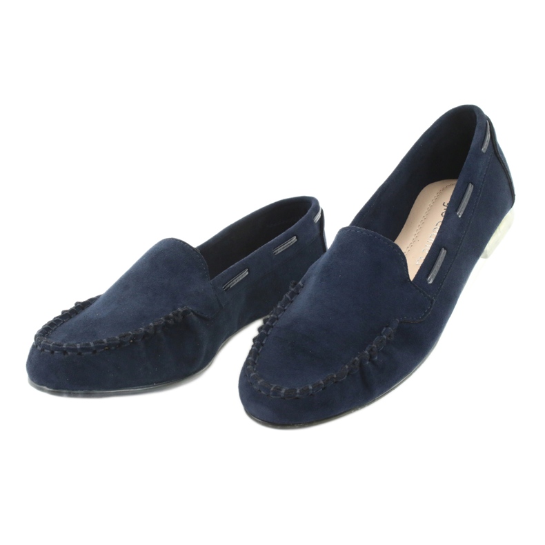 Damen Wildleder Loafer Sergio Leone 722 marineblau 3