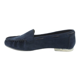 Damen Wildleder Loafer Sergio Leone 722 marineblau 2