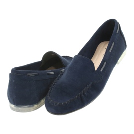 Damen Wildleder Loafer Sergio Leone 722 marineblau 4