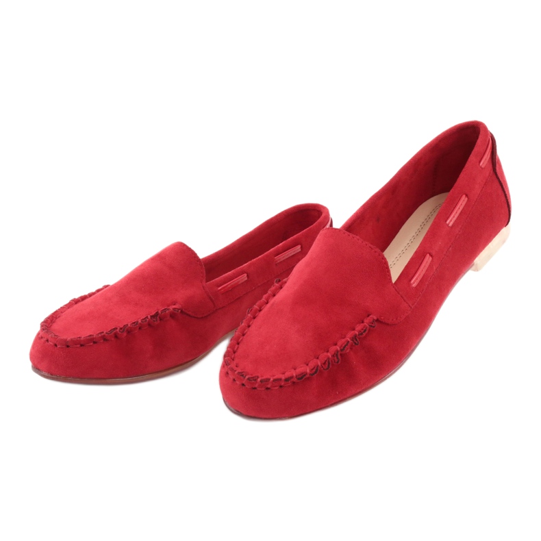 Damen Wildleder Loafer Sergio Leone 722 rot 4