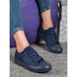 SHELOVET Wildleder Sneakers marineblau blau 1