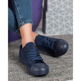 SHELOVET Wildleder Sneakers marineblau blau 2
