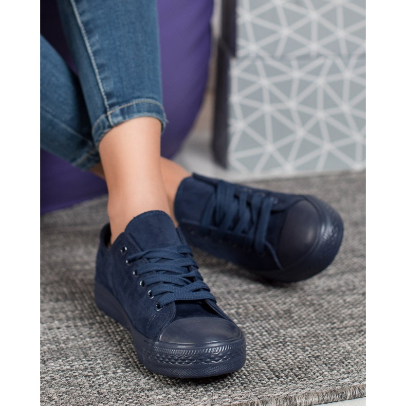SHELOVET Wildleder Sneakers marineblau blau 2