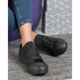 SHELOVET Wildleder Sneakers schwarz 1