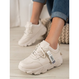 Bella Paris Beige Sneakers zum Schnüren 2
