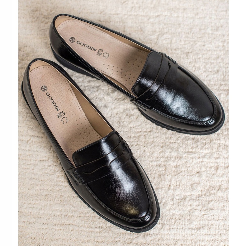 Goodin Schwarze Keilmokassins 2