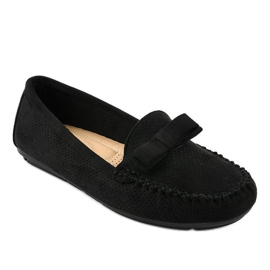 Schwarze Loafer mit Schleife 9F150 1