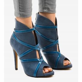 Blaue Wildleder High Heels SY-20 1