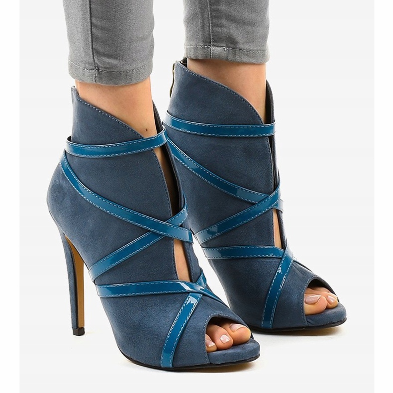 Blaue Wildleder High Heels SY-20 1