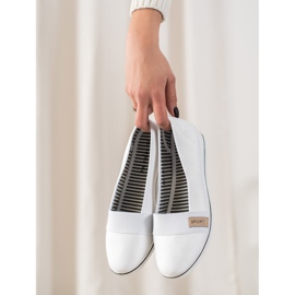 Super Me Ballerinas mit Keilabsatz weiß 1