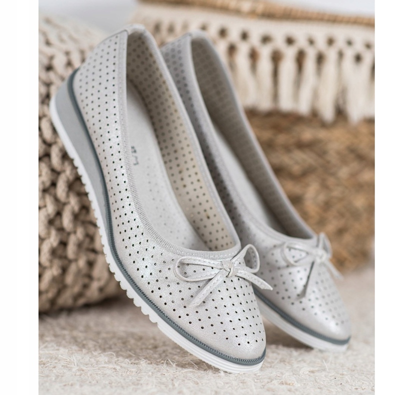 Goodin Durchbrochene Keilpumpen grau 1