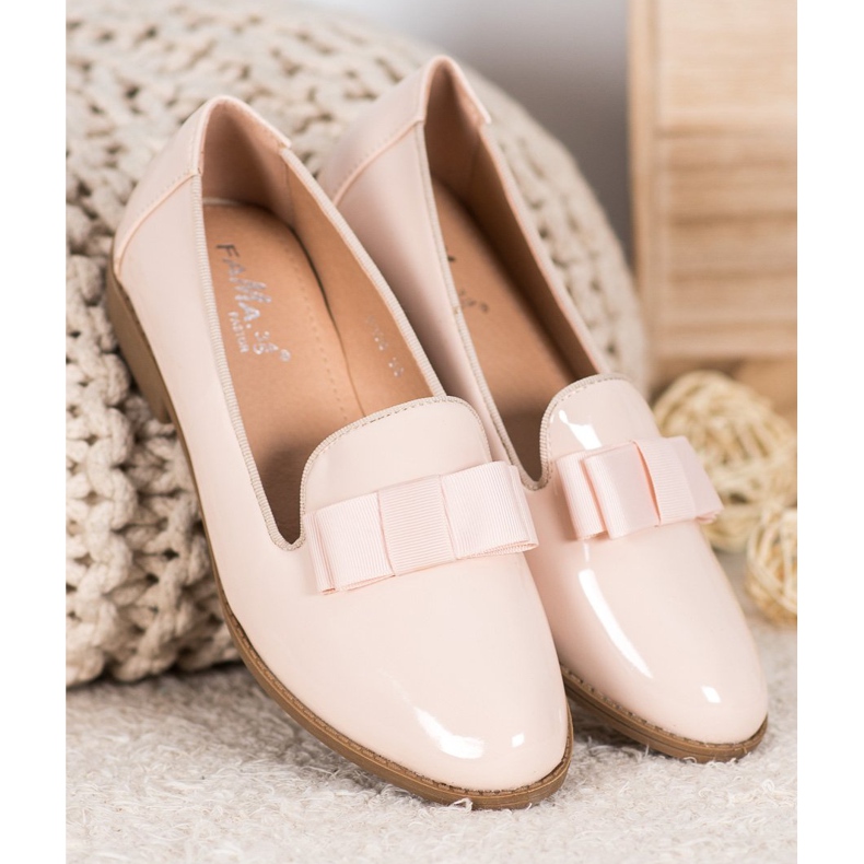 Fama Lackierte Herren mit Schleife braun 2