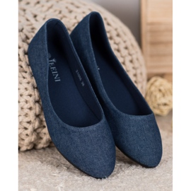 SHELOVET Bequeme Ballerinas blau 1