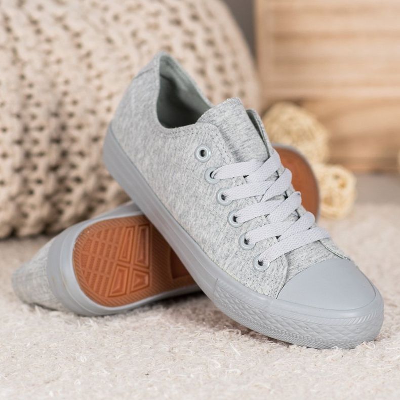 SHELOVET Graue Textil-Sneakers 2