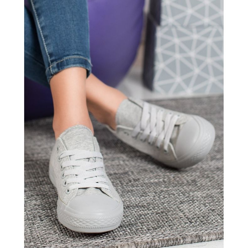 SHELOVET Graue Textil-Sneakers 1