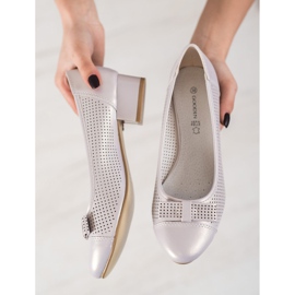 Goodin Durchbrochene Pumps mit Schleife mehrfarbig rosa 1