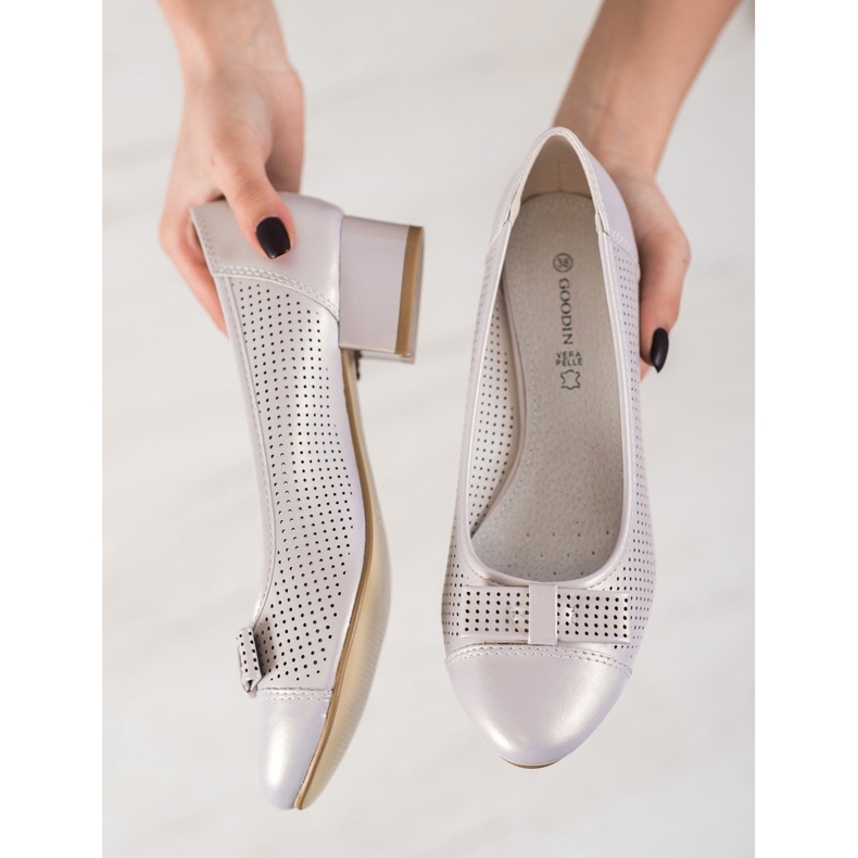 Goodin Durchbrochene Pumps mit Schleife mehrfarbig rosa 1