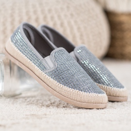 SHELOVET Modische Espadrilles blau grau 1