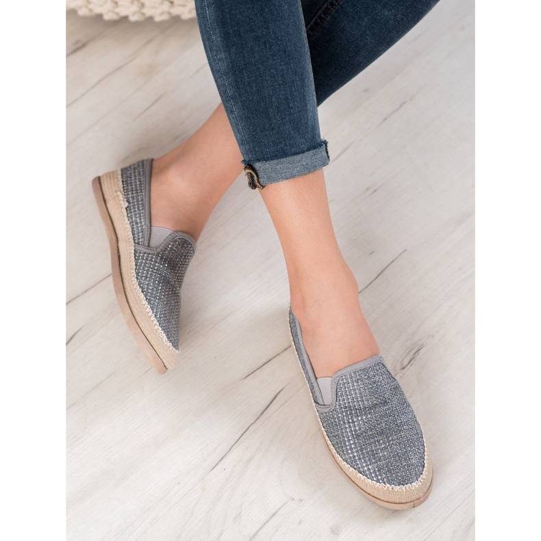 SHELOVET Modische Espadrilles blau grau 2