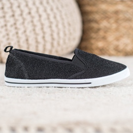 SHELOVET Slipper mit Glitzer schwarz 2