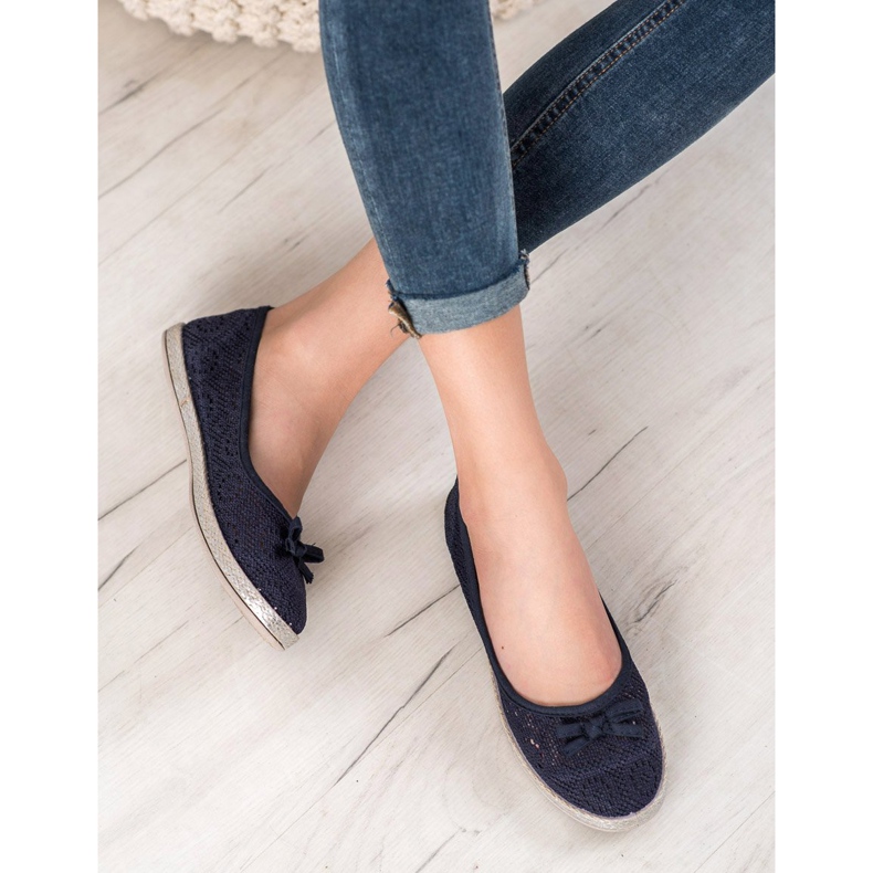 SHELOVET Durchbrochene Ballerinas blau 1