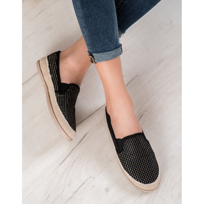 SHELOVET Modische Espadrilles schwarz 1