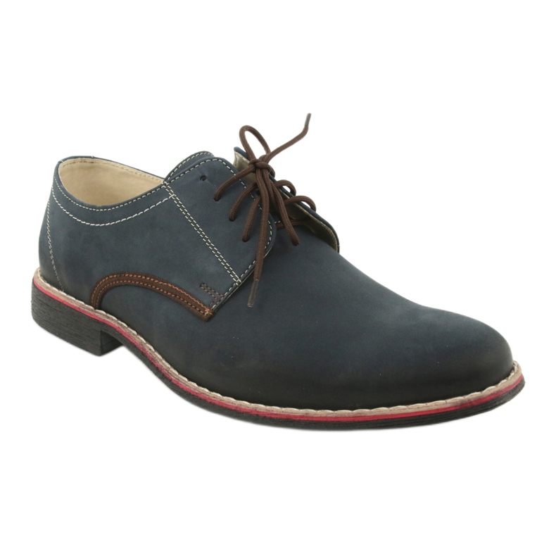 Moskała Herrenlederschuhe 761 Marine Blue Moskła blau 1