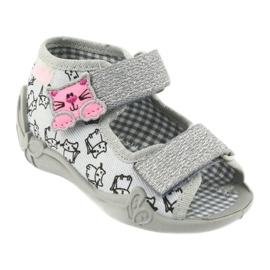 Befado Kinderschuhe 242P102 rosa silber- grau 1