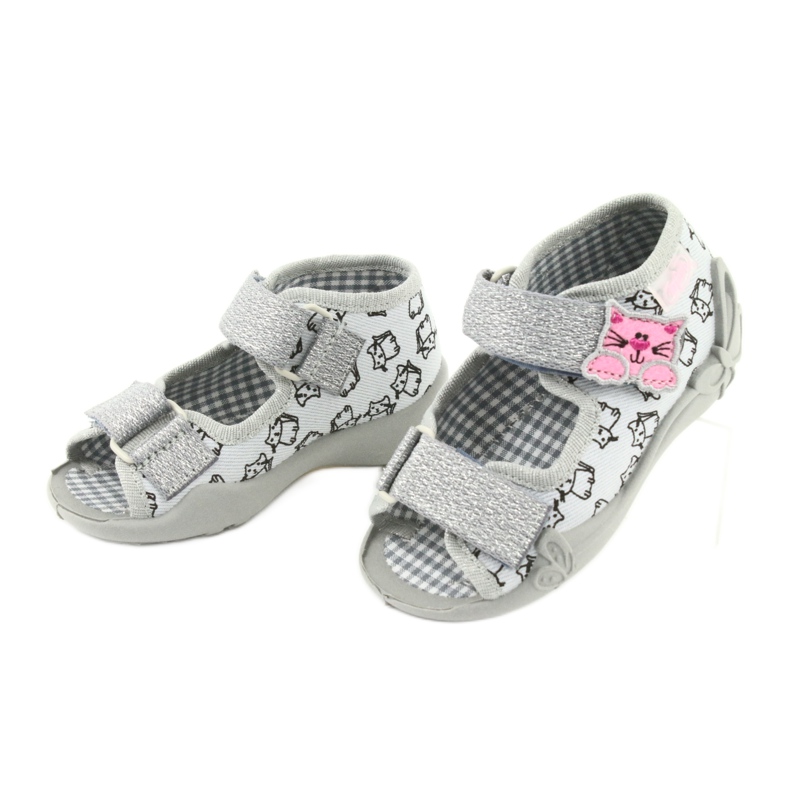 Befado Kinderschuhe 242P102 rosa silber- grau 3