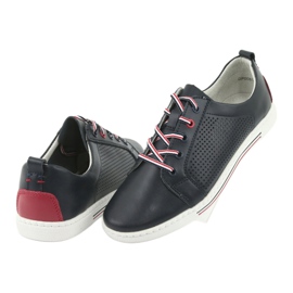 Lederschuhe Turnschuhe FILIPPO DP008 rot marineblau 4