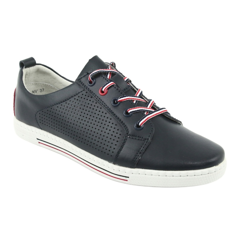 Lederschuhe Turnschuhe FILIPPO DP008 rot marineblau 1