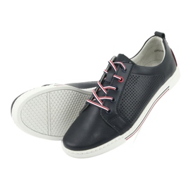 Lederschuhe Turnschuhe FILIPPO DP008 rot marineblau 5