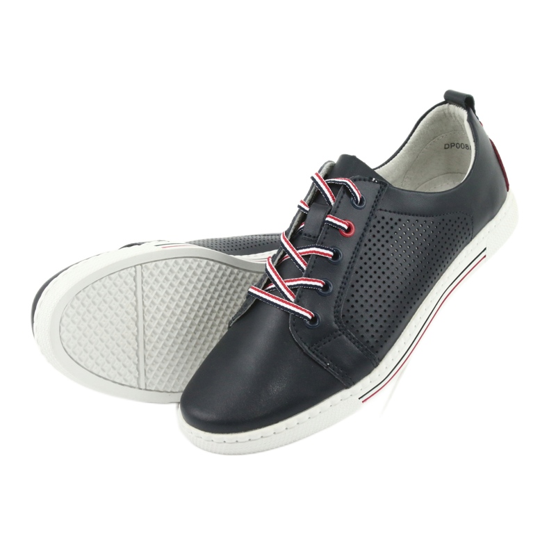 Lederschuhe Turnschuhe FILIPPO DP008 rot marineblau 5