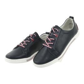 Lederschuhe Turnschuhe FILIPPO DP008 rot marineblau 3