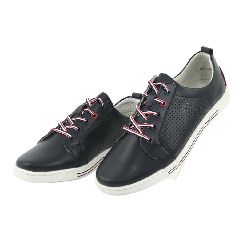 Lederschuhe Turnschuhe FILIPPO DP008 rot marineblau 3