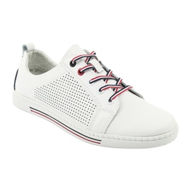 Lederschuhe Turnschuhe FILIPPO DP008 weiß marineblau 1