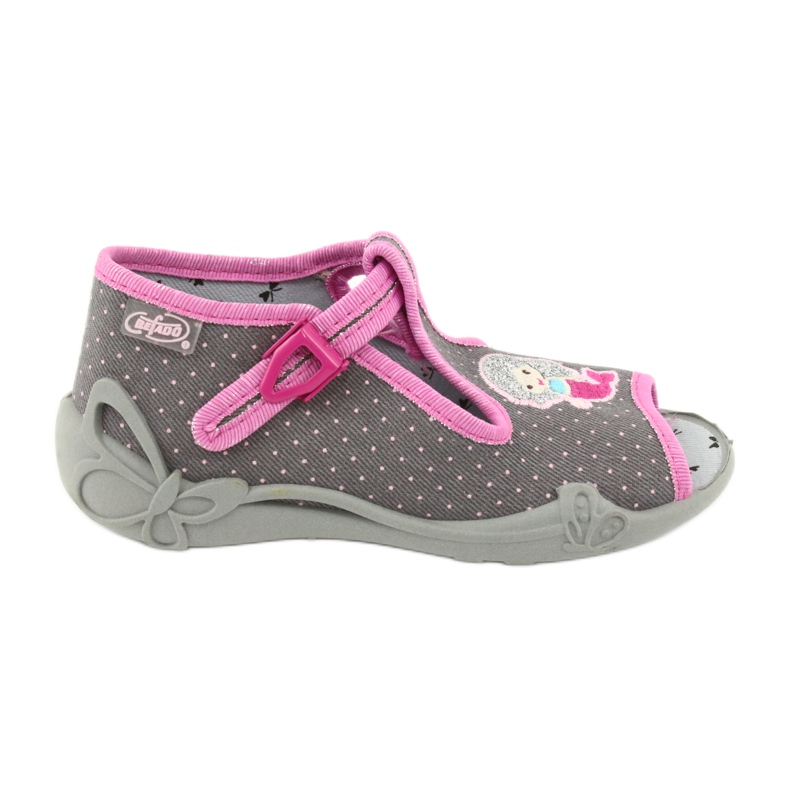 Befado Kinderschuhe 213P114 rosa grau 1